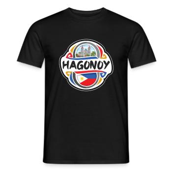 Hagonoy Philippinen Flagge Reise Souvenir Abzeichen Sta - Männer T-Shirt - Schwarz - Vorne - AI Model Male 178 light (178cm)