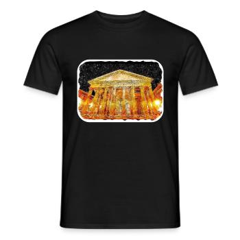 Rom Italien Aquarell Skizze Handgezeichnetes Gemälde - Männer T-Shirt - Schwarz - Vorne - AI Model Male 178 light (178cm)