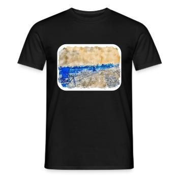 Dhaka Bangladesh Watercolor Sketch Drawn Illustrat - Men's T-Shirt - black - Front - AI Model Male 178 light (178cm)