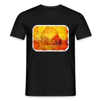 Cairo Egypt Watercolor Sketch Drawn Illustration - Men's T-Shirt - black - Front - AI Model Male 178 light (178cm)