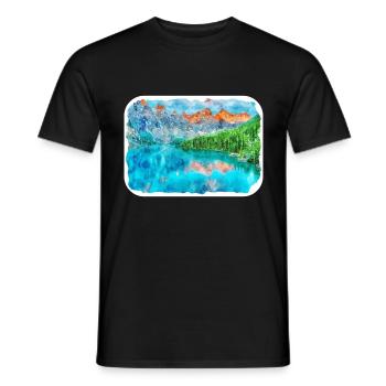 Canada Aquarelle Sketch Illustration dessinée à la main - T-shirt homme - noir - Devant - AI Model Male 178 light (178cm)