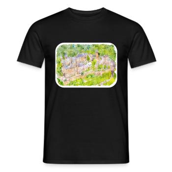 Deutschland Aquarell Skizze Handgezeichnete Illustration - Männer T-Shirt - Schwarz - Vorne - AI Model Male 178 light (178cm)