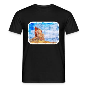 Arizona USA Aquarelle Dessin Dessin Illustration - T-shirt homme - noir - Devant - AI Model Male 178 light (178cm)
