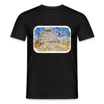 Cairo Egypt Watercolor Sketch Drawn Illustration - Men's T-Shirt - black - Front - AI Model Male 178 light (178cm)
