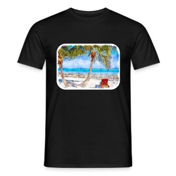 Florida USA Watercolor Sketch Painting Illustratio - Men's T-Shirt - black - Front - AI Model Male 178 light (178cm)