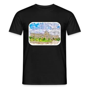 Vienna Austria Watercolor Sketch Painting - Men's T-Shirt - black - Front - AI Model Male 178 light (178cm)