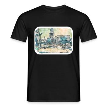 Kuba Aquarell Skizze Handgezeichnete Illustration - Männer T-Shirt - Schwarz - Vorne - AI Model Male 178 light (178cm)