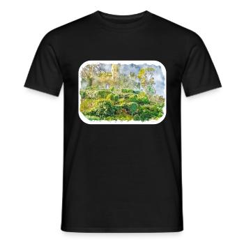 Angleterre Royaume-Uni Aquarelle Esquisse Dessinée à la main Peinture - T-shirt homme - noir - Devant - AI Model Male 178 light (178cm)