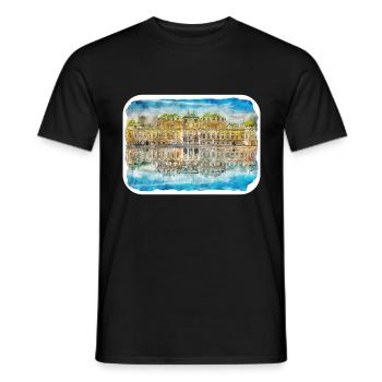 Autriche Aquarelle Esquisse Dessinée à la main Illustration - T-shirt homme - noir - Devant - AI Model Male 178 light (178cm)