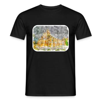 Australie Aquarelle Esquisse Dessinée à la Main Peinture - T-shirt homme - noir - Devant - AI Model Male 178 light (178cm)