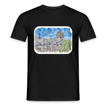 Beijing Chine Aquarelle Esquisse Dessin Dessiné - T-shirt homme - noir - Devant - AI Model Male 178 light (178cm)
