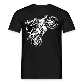 Supermoto / Supermotard / Supermoto Wheelie Biker - Men's T-Shirt - black - Front - AI Model Male 178 light (178cm)