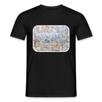 Autriche Aquarelle Esquisse Dessinée à la main Illustration - T-shirt homme - noir - Devant - AI Model Male 178 light (178cm)