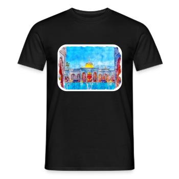 Marrakech Morrocco Watercolor Sketch Drawn Paintin - Men's T-Shirt - black - Front - AI Model Male 178 light (178cm)