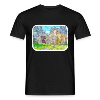 Australie Croquis à l’aquarelle Peinture dessinée à la main - T-shirt homme - noir - Devant - AI Model Male 178 light (178cm)