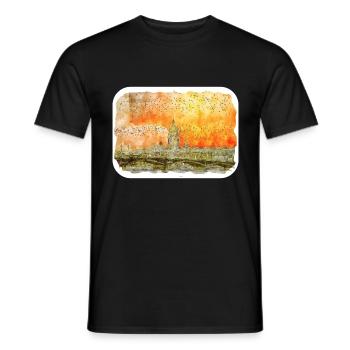St Petersburg Russia Watercolor Sketch Painting - Men's T-Shirt - black - Front - AI Model Male 178 light (178cm)