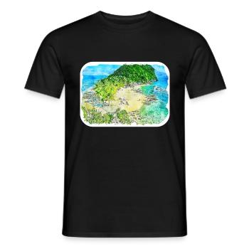 Philippines Aquarelle Sketch Drawn Illustration - T-shirt homme - noir - Devant - AI Model Male 178 light (178cm)