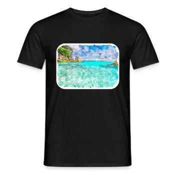 Thailand Aquarell Skizze Handgezeichnete Illustration - Männer T-Shirt - Schwarz - Vorne - AI Model Male 178 light (178cm)