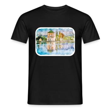 Marrakech Maroc Aquarelle Esquisse Dessinée Paintin - T-shirt homme - noir - Devant - AI Model Male 178 light (178cm)