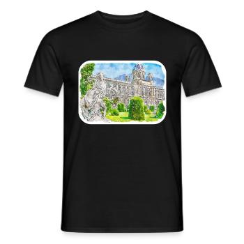 Autriche Aquarelle Esquisse Dessinée à la main Illustration - T-shirt homme - noir - Devant - AI Model Male 178 light (178cm)