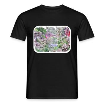 chine, repère, aquarelle, croquis, peinture, illustratio - T-shirt homme - noir - Devant - AI Model Male 178 light (178cm)