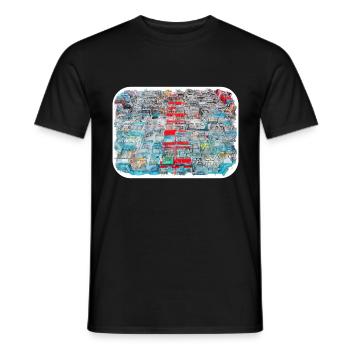 Illustration de croquis aquarelle monument de Hong Kong - T-shirt homme - noir - Devant - AI Model Male 178 light (178cm)