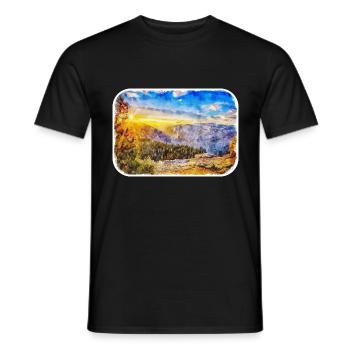 Australie croquis aquarelle peinture dessinée à la main - T-shirt homme - noir - Devant - AI Model Male 178 light (178cm)