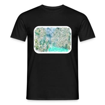 Frankreich Aquarell Skizze handgezeichnete Illustration - Männer T-Shirt - Schwarz - Vorne - AI Model Male 178 light (178cm)