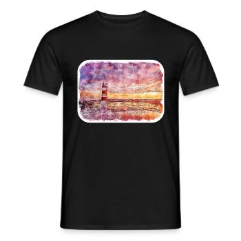 Portugal-Aquarell-Skizzen-handgezeichnete Illustration - Männer T-Shirt - Schwarz - Vorne - AI Model Male 178 light (178cm)