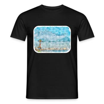 Kalifornien, USA, Aquarell, Skizze, Illustration - Männer T-Shirt - Schwarz - Vorne - AI Model Male 178 light (178cm)