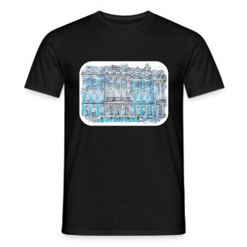 russie, aquarelle, croquis, main, dessiné, illustration - T-shirt homme - noir - Devant - AI Model Male 178 light (178cm)