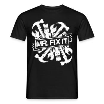 Monsieur réparez-le, L’artisan qui peut tout faire - T-shirt homme - noir - Devant - AI Model Male 178 light (178cm)