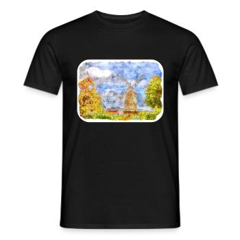 Allemagne Aquarelle Esquisse Dessinée à la main Illustration - T-shirt homme - noir - Devant - AI Model Male 178 light (178cm)