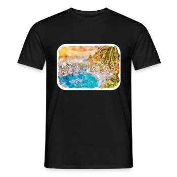 California Usa Watercolor Sketch Illustration - Men's T-Shirt - black - Front - AI Model Male 178 light (178cm)
