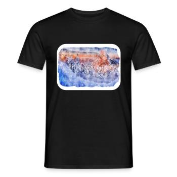 Slovakia Landmark Watercolor Sketch Illustration - Men's T-Shirt - black - Front - AI Model Male 178 light (178cm)