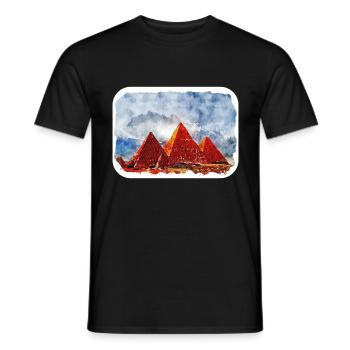 Cairo Egypt Watercolor Sketch Drawn Illustration - Men's T-Shirt - black - Front - AI Model Male 178 light (178cm)