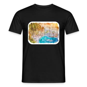 California Usa Watercolor Sketch Illustration - Men's T-Shirt - black - Front - AI Model Male 178 light (178cm)