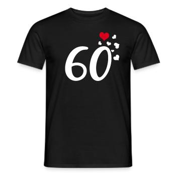 60e anniversaire coeurs 60 - T-shirt homme - noir - Devant - AI Model Male 178 light (178cm)