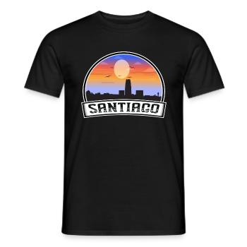 Santiago Chile Skyline Vintage Sunset Travel Souve - Männer T-Shirt - Schwarz - Vorne - AI Model Male 178 light (178cm)