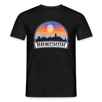 Bangkok Thaïlande Skyline Vintage Sunset Travel Sou - T-shirt homme - noir - Devant - AI Model Male 178 light (178cm)