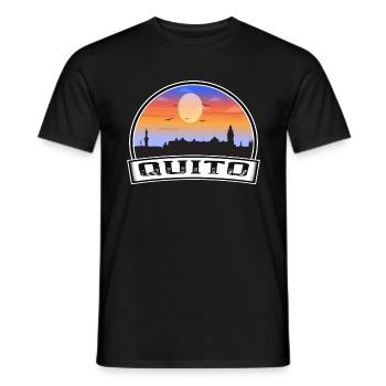 Quito Equador Skyline Vintage Sunset Travel Souven - Männer T-Shirt - Schwarz - Vorne - AI Model Male 178 light (178cm)