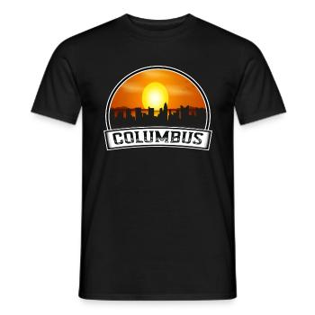 Columbus Ohio États-Unis Skyline Vintage Sunset Travel So - T-shirt homme - noir - Devant - AI Model Male 178 light (178cm)