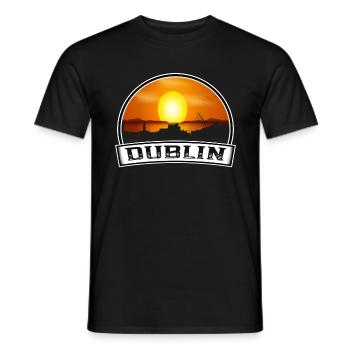 Dublin Irlande Skyline Vintage Sunset Travel Souve - T-shirt homme - noir - Devant - AI Model Male 178 light (178cm)