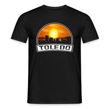 Toledo Ohio USA Skyline Vintage Sonnenuntergang Reise Souv - Männer T-Shirt - Schwarz - Vorne - AI Model Male 178 light (178cm)