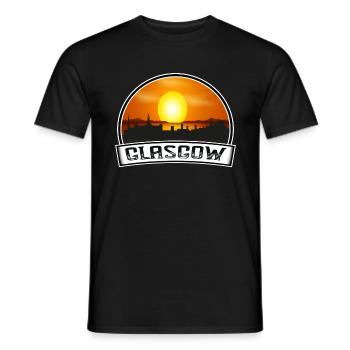 Glasgow Écosse Skyline Vintage Sunset Travel Sou - T-shirt homme - noir - Devant - AI Model Male 178 light (178cm)
