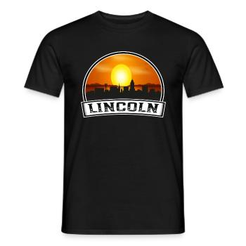 Lincoln Nebraska États-Unis Skyline Vintage Sunset Travel - T-shirt homme - noir - Devant - AI Model Male 178 light (178cm)