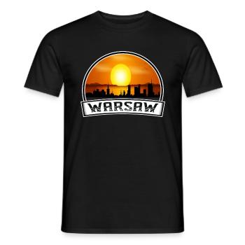 Varsovie Pologne Skyline Vintage Sunset Travel Souven - T-shirt homme - noir - Devant - AI Model Male 178 light (178cm)