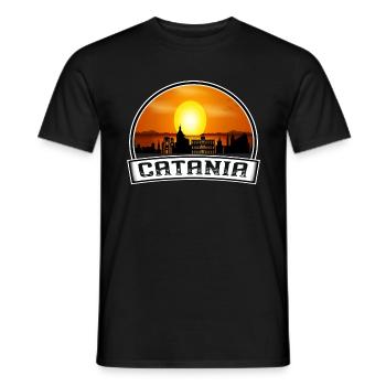Catane Italie Skyline Vintage Sunset Travel Souven - T-shirt homme - noir - Devant - AI Model Male 178 light (178cm)