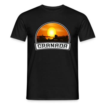 Grenade Espagne Skyline Vintage Sunset Travel Souven - T-shirt homme - noir - Devant - AI Model Male 178 light (178cm)