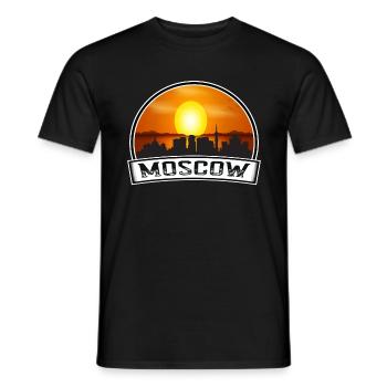 Moscou Russie Skyline Vintage Sunset Travel Souven - T-shirt homme - noir - Devant - AI Model Male 178 light (178cm)